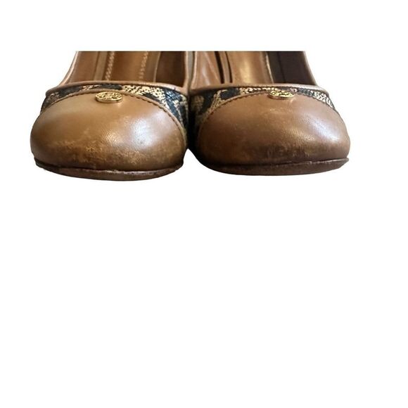 Tory Burch Canvas Animal Print Leather Pumps - Picture 7 of 14